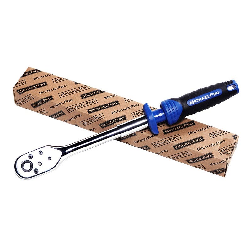 MichaelPro MICHAEL PRO MichaelPro MP001004 3/8 Inch Drive Ratchet Wrench Handle - Socket Change with 48 Tooth Durable Reversible Design - Pull Back Dual Action for Fast Removal or Fastener- 350 mm - Image 1